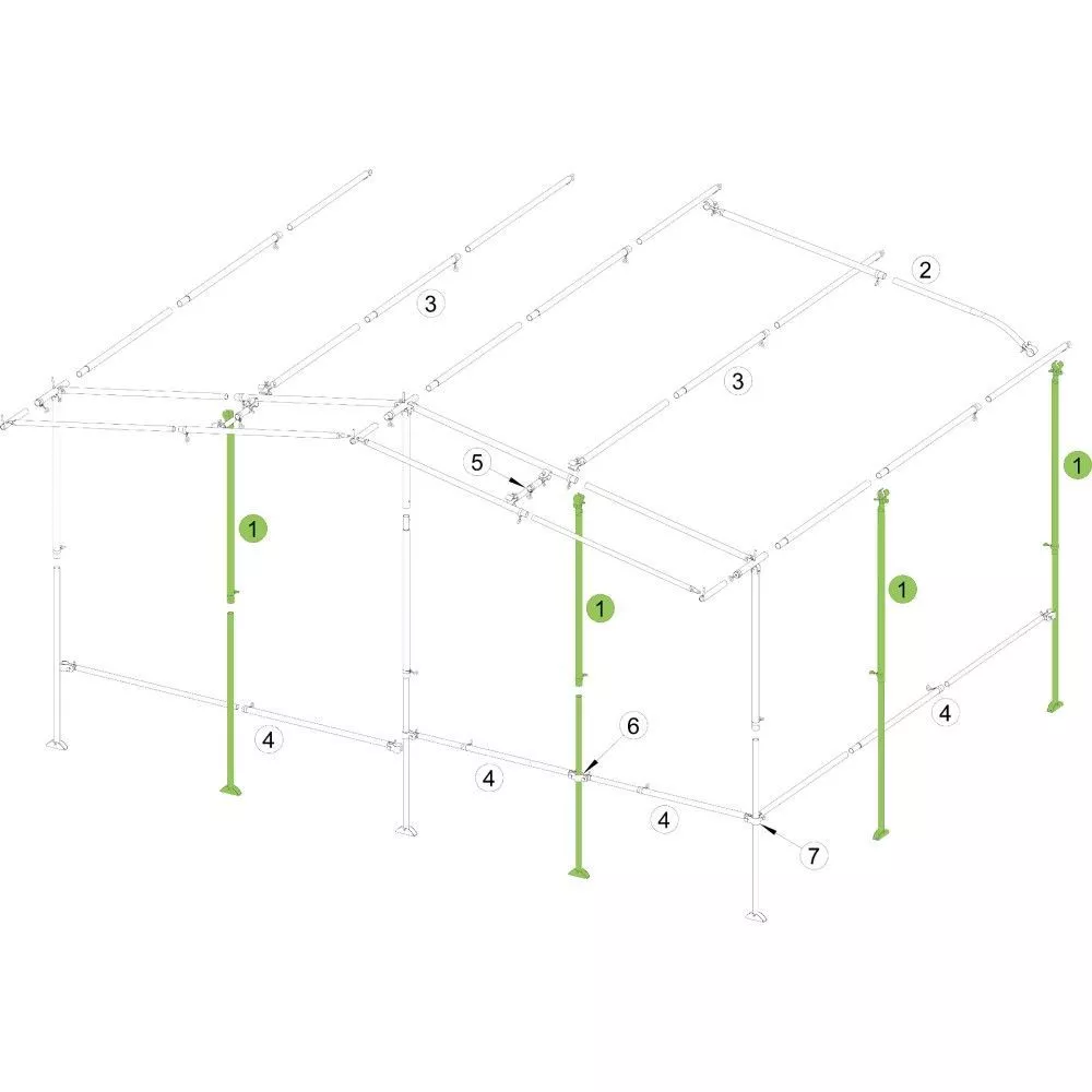 Brand Orkanstütze Vorzelt, Stahl 28x1 Mm, 165-260 Cm 1 Brand Orkanstütze Vorzelt, Stahl 28x1 Mm, 165-260 Cm