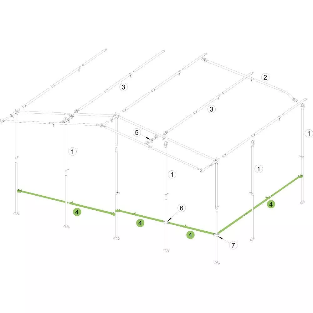 Vorzelt Verandastange Brand Schellenstab, Alu 25x1 Mm, 120-200 Cm 1 Vorzelt Verandastange Brand Schellenstab, Alu 25x1 Mm, 120-200 Cm